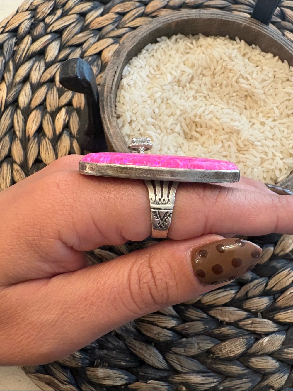 Native Pink Opal ring - Picture 4 of 5